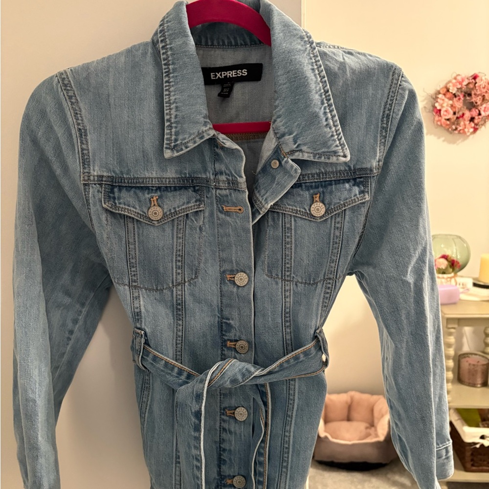 Express Denim Jacket with Belt